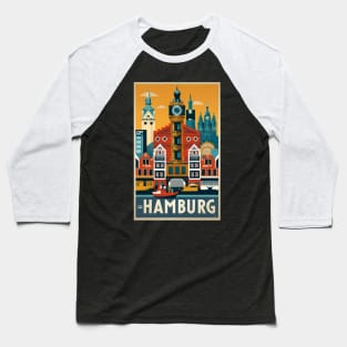 A Vintage Travel Art of Hamburg - Germany Baseball T-Shirt